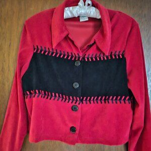 Red/Black Bolero style jacket -size 14